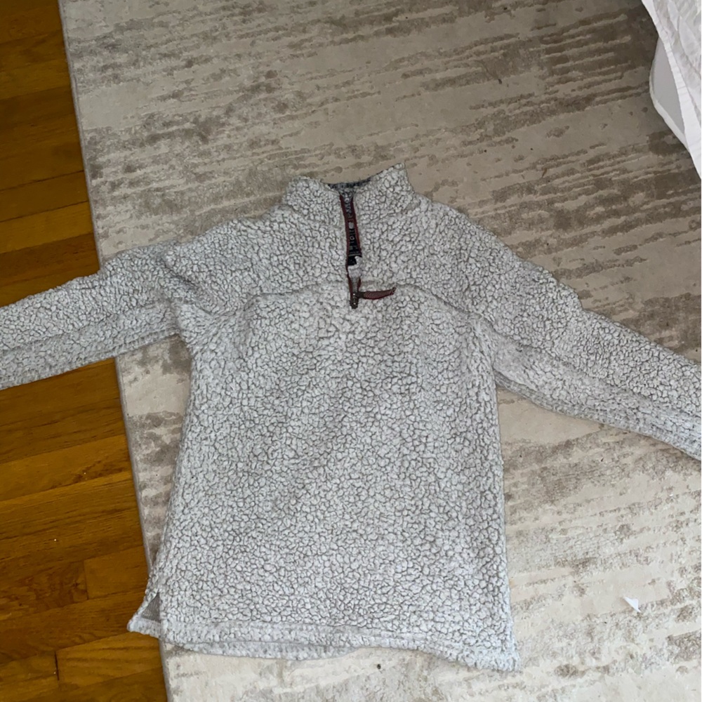 True Grit white/gray sherpa ¼ zip